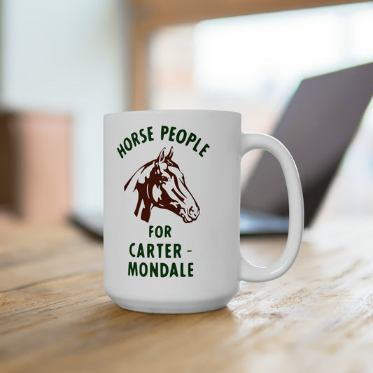 Retro Campaign Button Horse People For Carter & Mondale Ceramic Coffee Mug