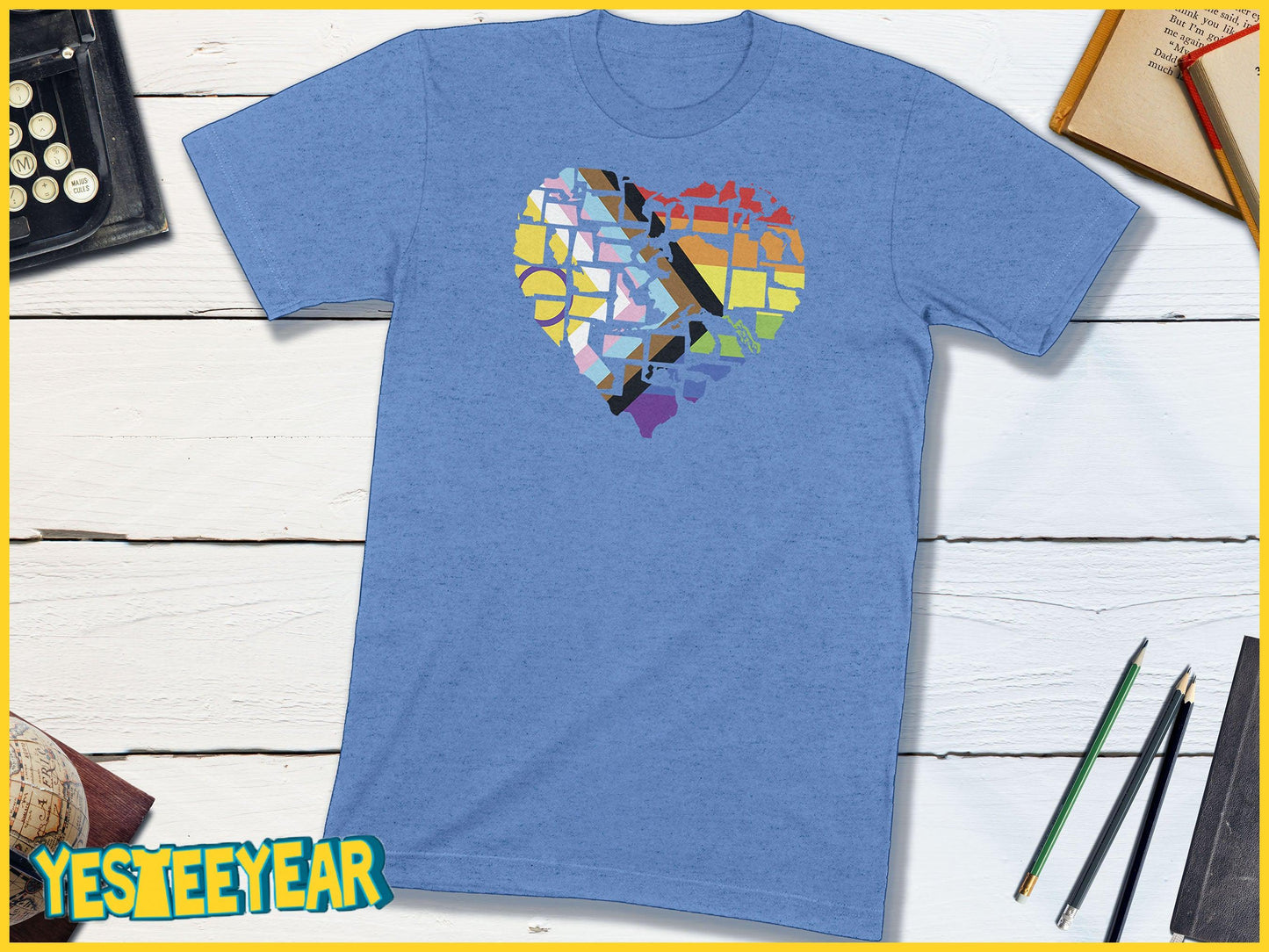 Intersex-Inclusive Progress Pride Flag 2SLGBTQ+ Pride in All 50 States-Unisex T-shirt-Yesteeyear