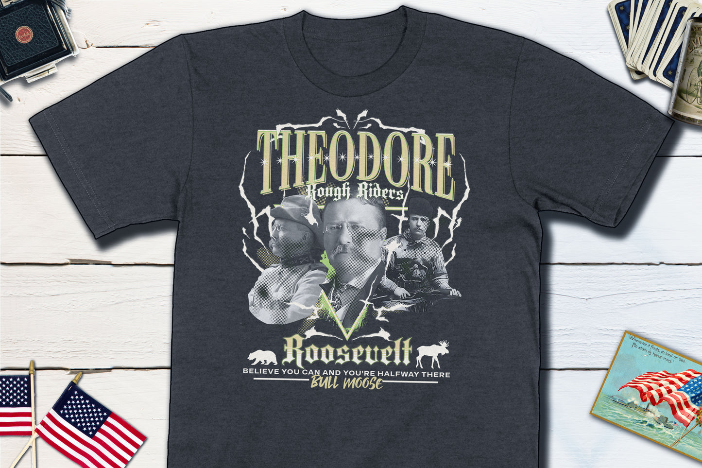 Retro History Theodore Roosevelt Bootleg Tee