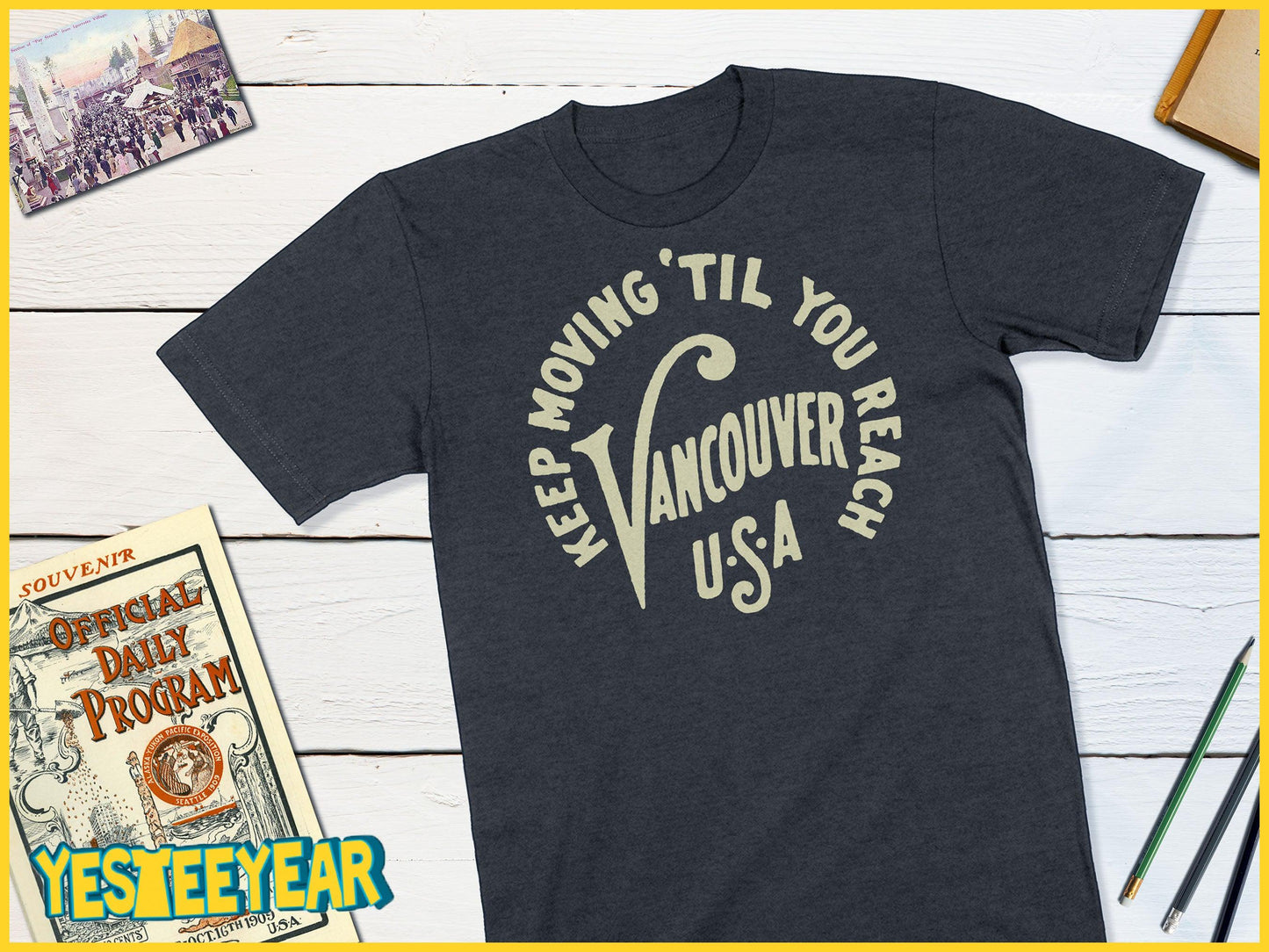Vancouver Washington - Alaska–Yukon–Pacific Exposition of 1909-Unisex T-shirt-Yesteeyear