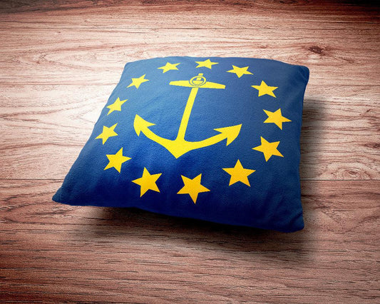 1882 Rhode Island Flag Throw Pillow-Throw Pillow-Yesteeyear