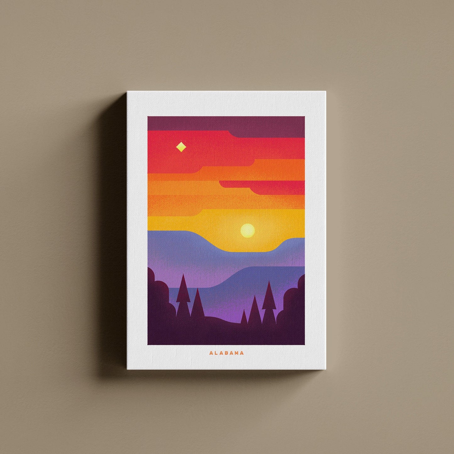 Alabama Travel Poster Canvas-Canvas-Yesteeyear