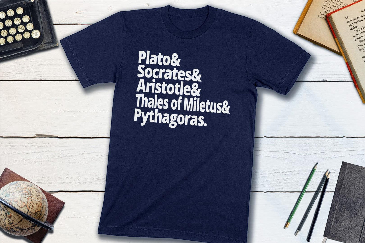 Ancient Greek Philosophers - Plato, Socrates, Aristotle, Thales of Miletus, Pythagoras-Unisex T-shirt-Yesteeyear