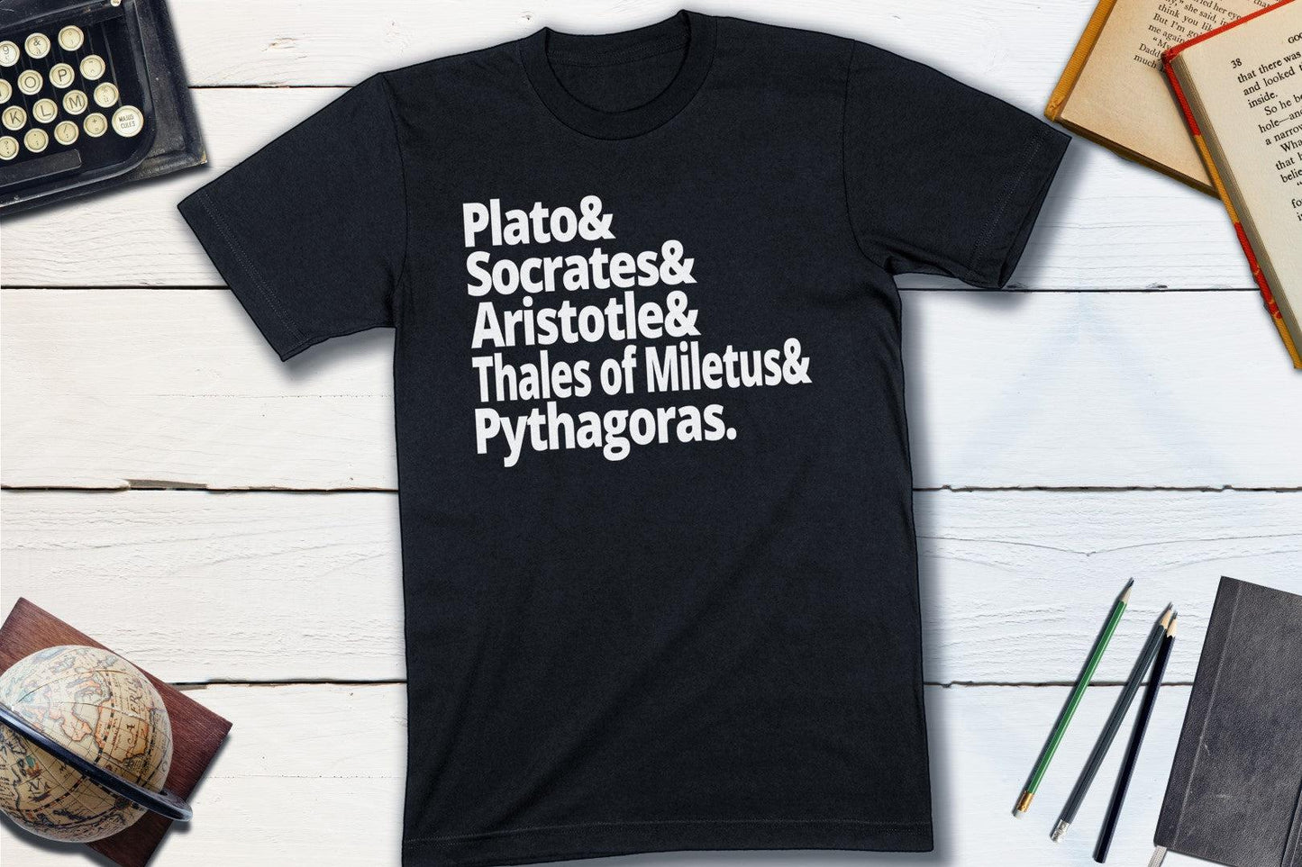 Ancient Greek Philosophers - Plato, Socrates, Aristotle, Thales of Miletus, Pythagoras-Unisex T-shirt-Yesteeyear