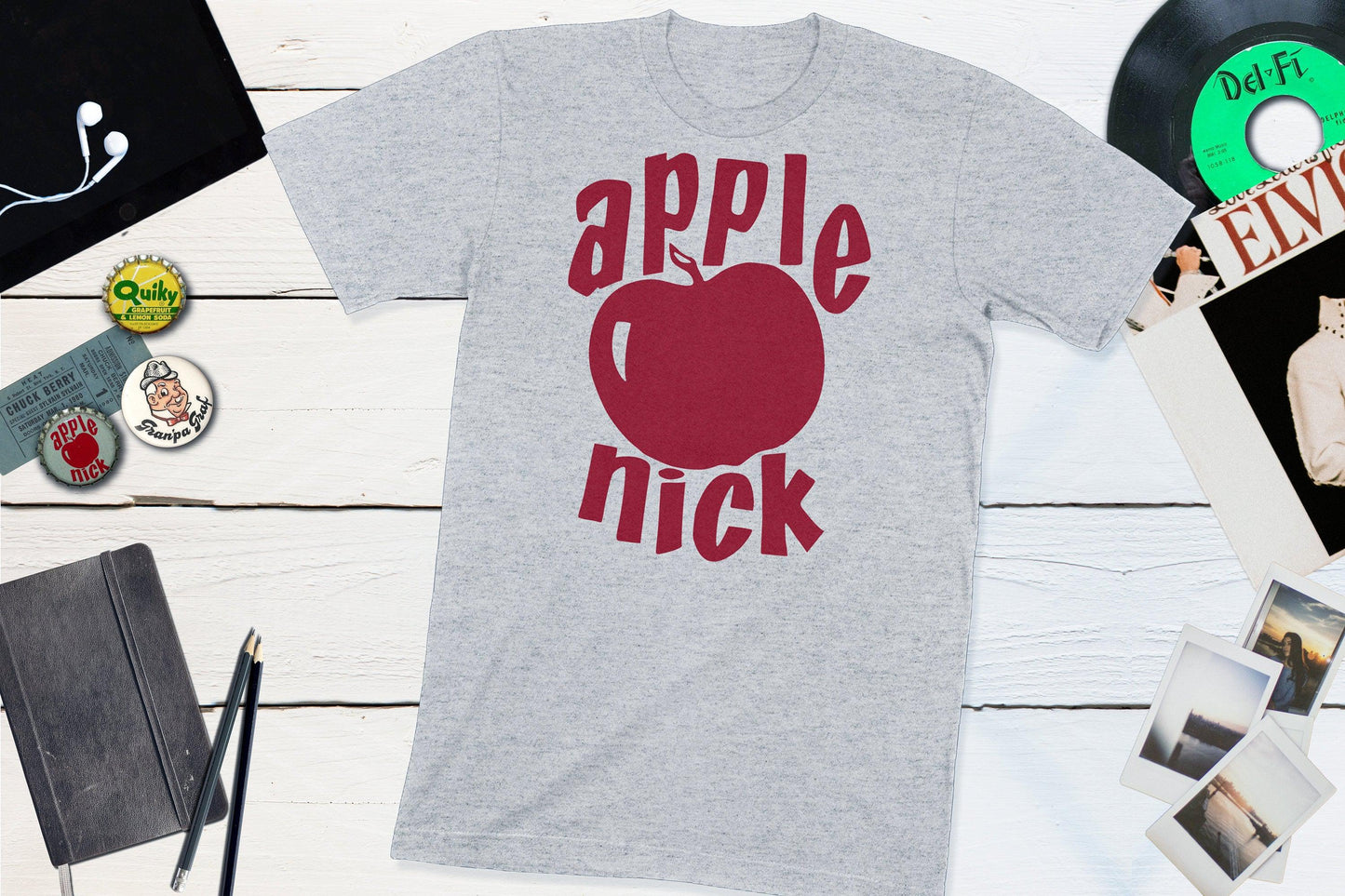 Apple Nick Vintage Soda Bottle Cap-Unisex T-shirt-Yesteeyear