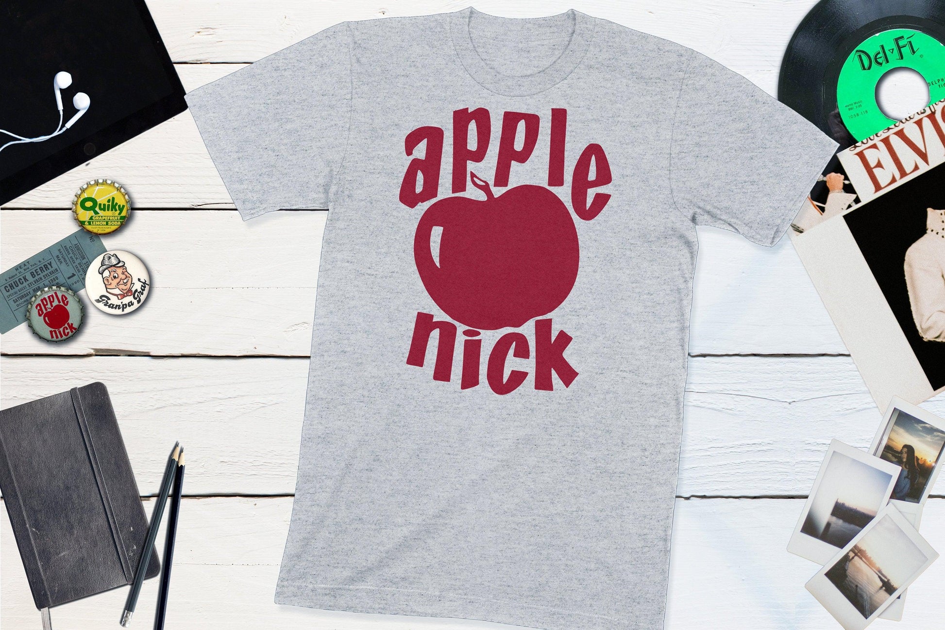 Apple Nick Vintage Soda Bottle Cap-Unisex T-shirt-Yesteeyear