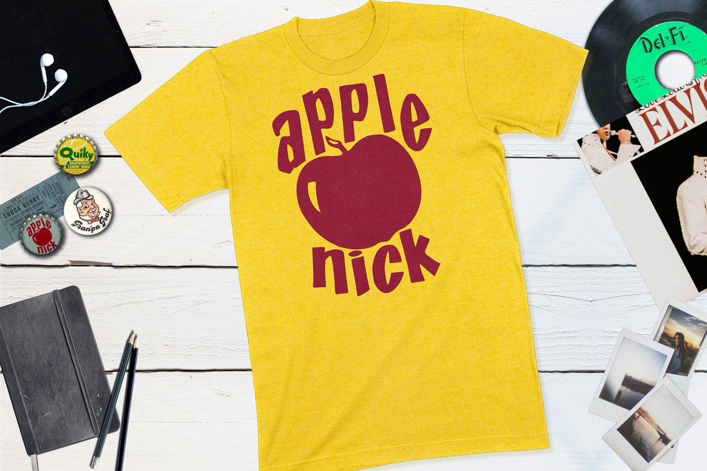 Apple Nick Vintage Soda Bottle Cap-Unisex T-shirt-Yesteeyear