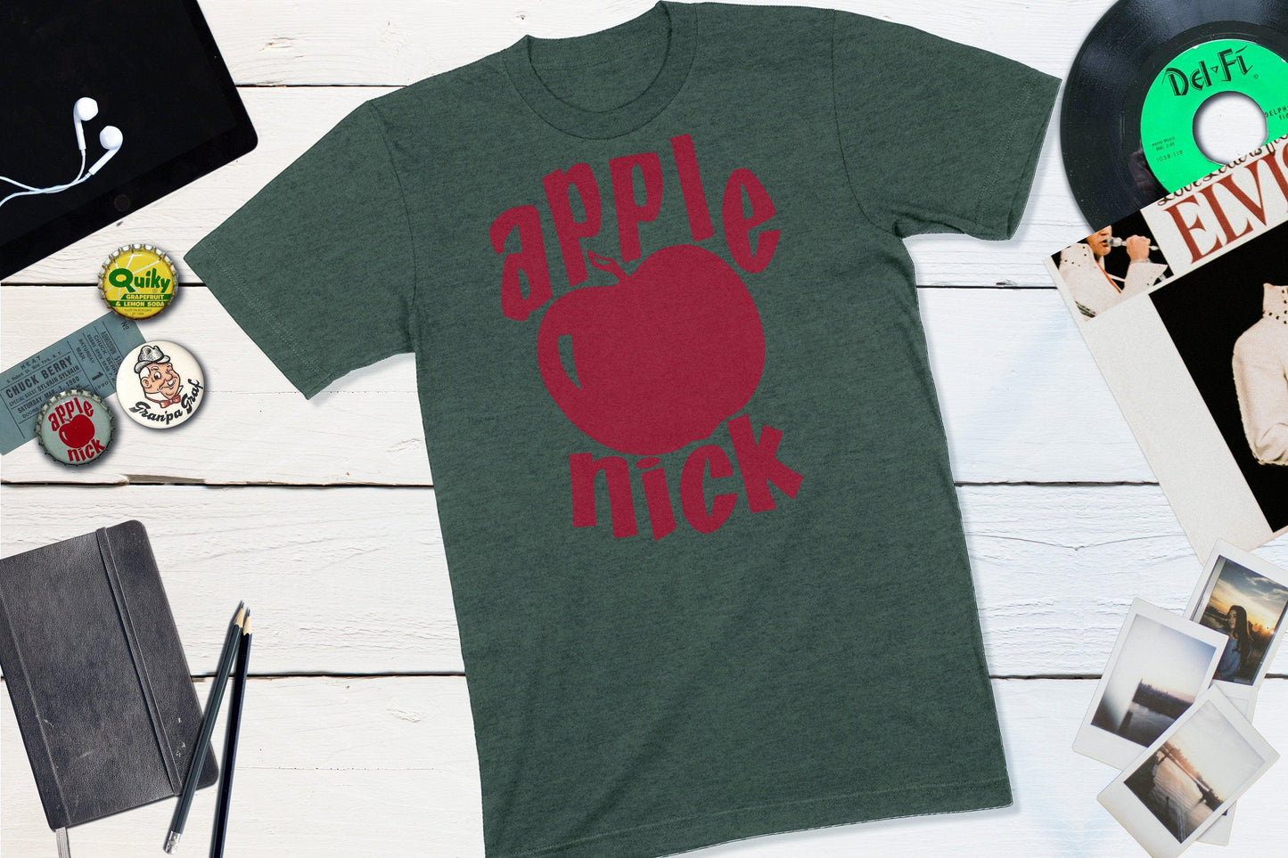 Apple Nick Vintage Soda Bottle Cap-Unisex T-shirt-Yesteeyear