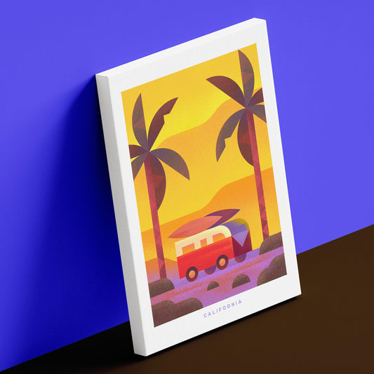 California Travel Poster Canvas-Canvas-Yesteeyear