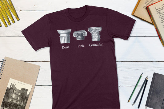 Classical Orders - Doric, Ionic and Corinthian Shirt-Unisex T-shirt-Yesteeyear