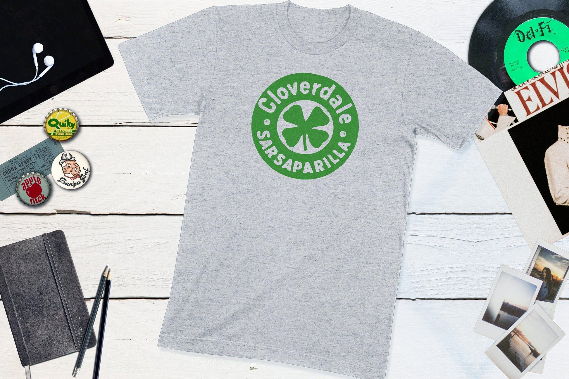 Cloverdale Sarsaparilla Vintage Soda Pop Bottle Cap-Unisex T-shirt-Yesteeyear