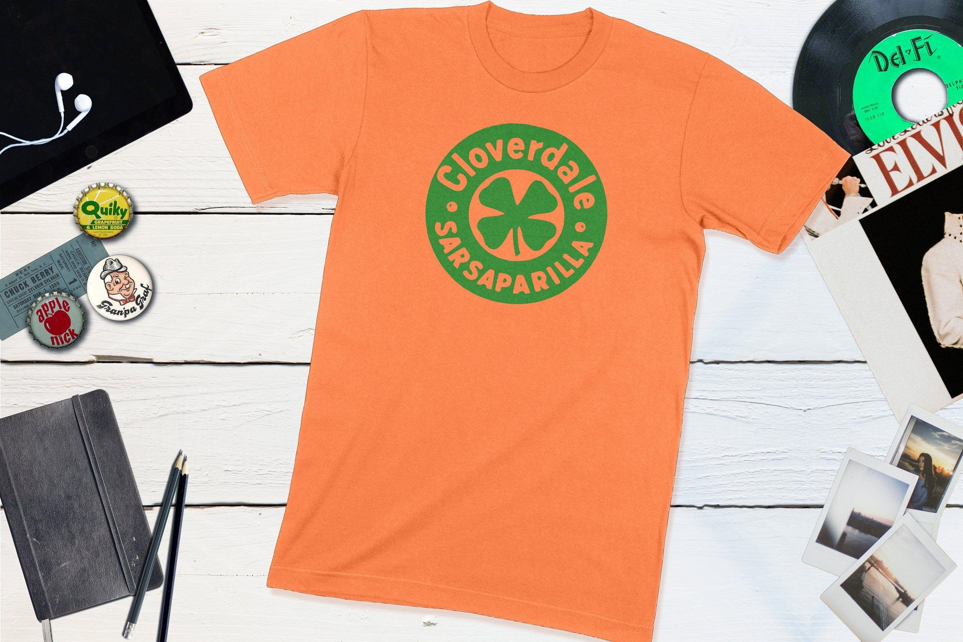 Cloverdale Sarsaparilla Vintage Soda Pop Bottle Cap-Unisex T-shirt-Yesteeyear