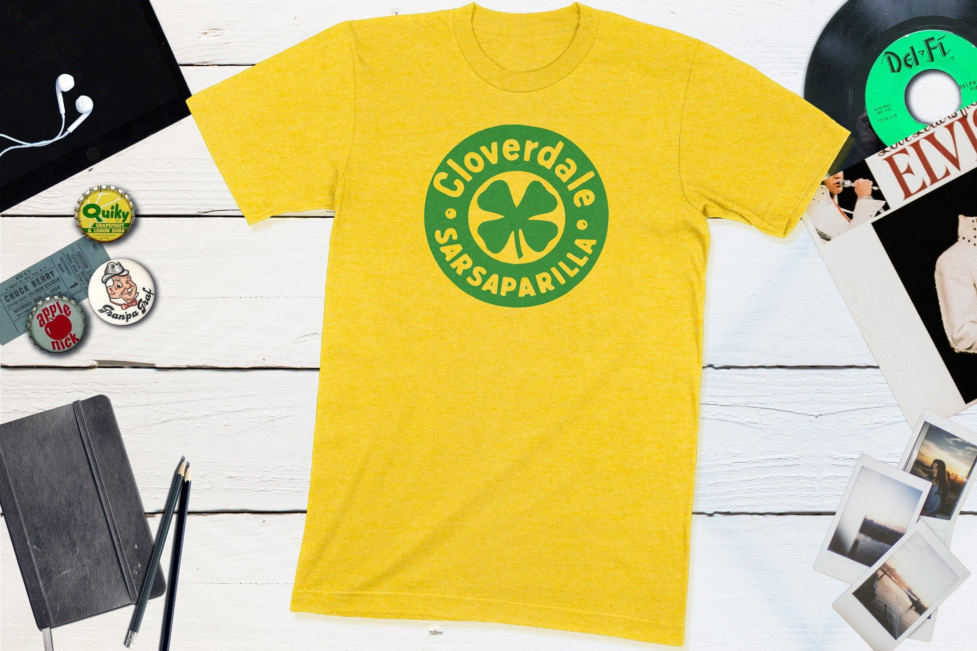 Cloverdale Sarsaparilla Vintage Soda Pop Bottle Cap-Unisex T-shirt-Yesteeyear