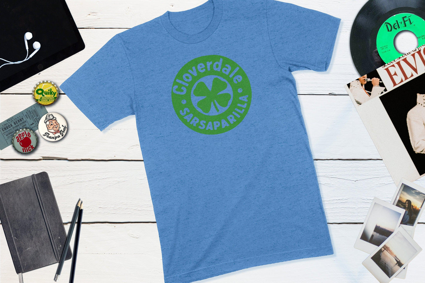 Cloverdale Sarsaparilla Vintage Soda Pop Bottle Cap-Unisex T-shirt-Yesteeyear