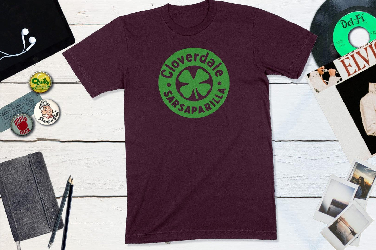 Cloverdale Sarsaparilla Vintage Soda Pop Bottle Cap-Unisex T-shirt-Yesteeyear