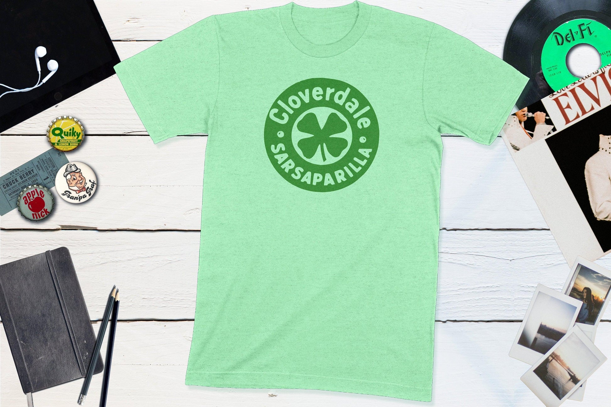 Cloverdale Sarsaparilla Vintage Soda Pop Bottle Cap-Unisex T-shirt-Yesteeyear