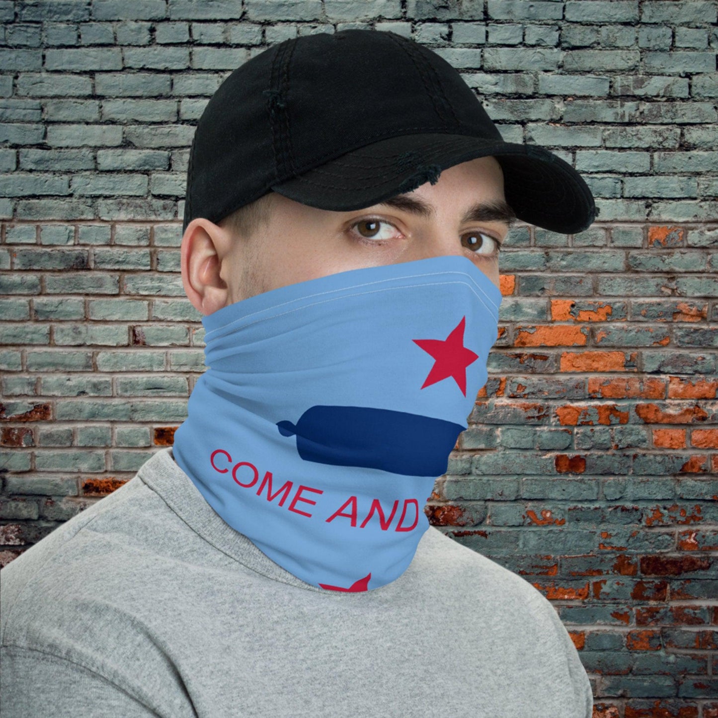 Come And Take It Flag Texas History Neck Gaiter-Neck Gaiter-Yesteeyear