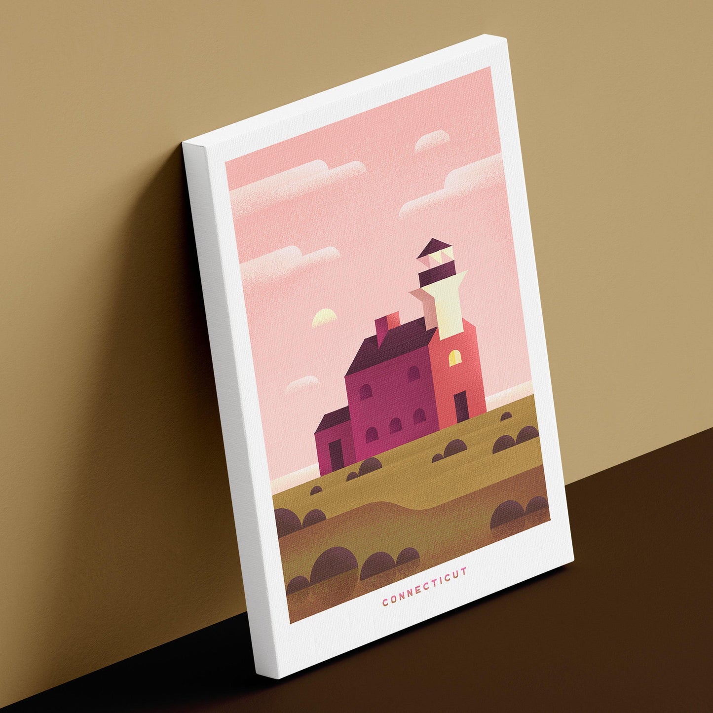 Connecticut Travel Poster Canvas-Canvas-Yesteeyear