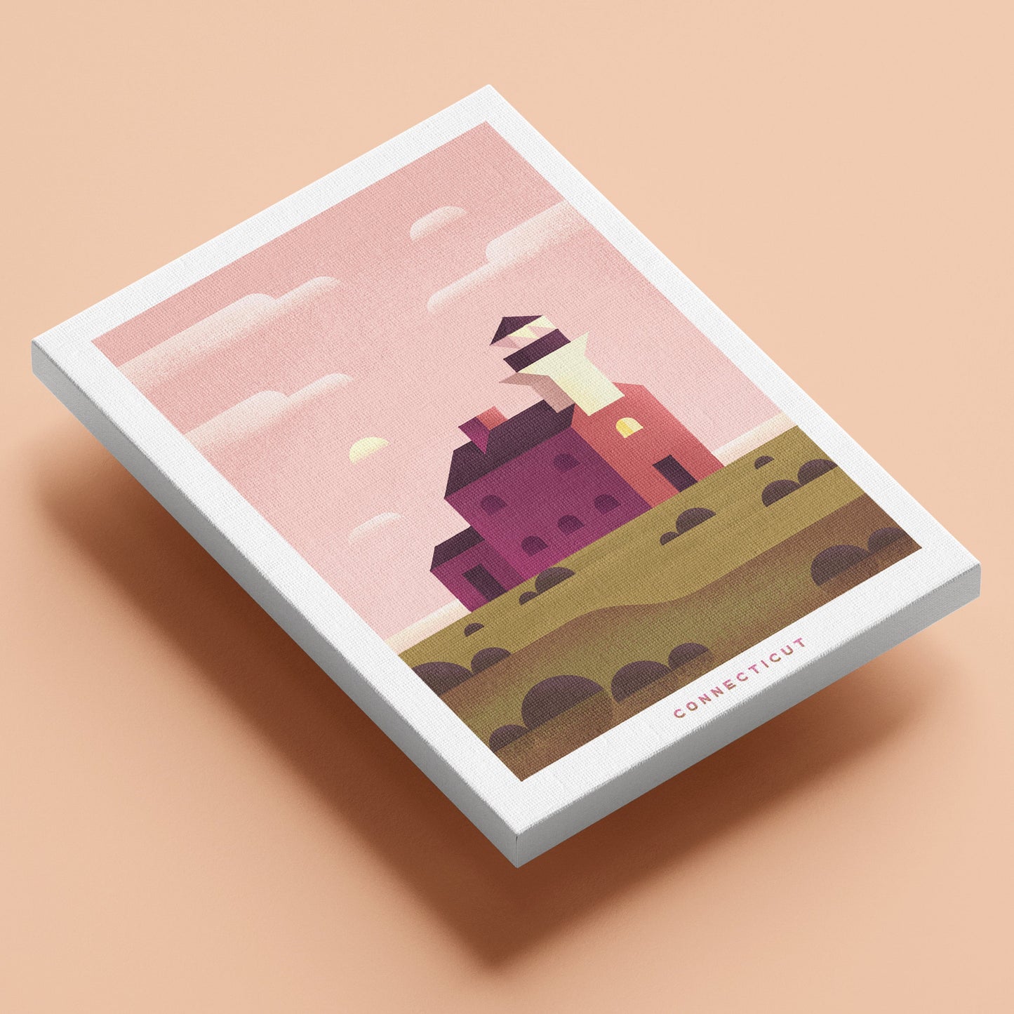 Connecticut Travel Poster Canvas-Canvas-Yesteeyear