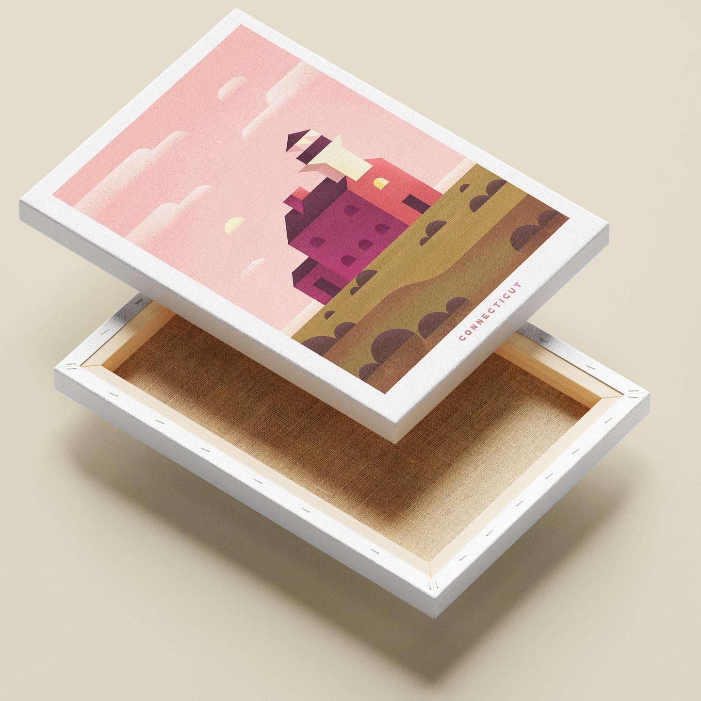 Connecticut Travel Poster Canvas-Canvas-Yesteeyear