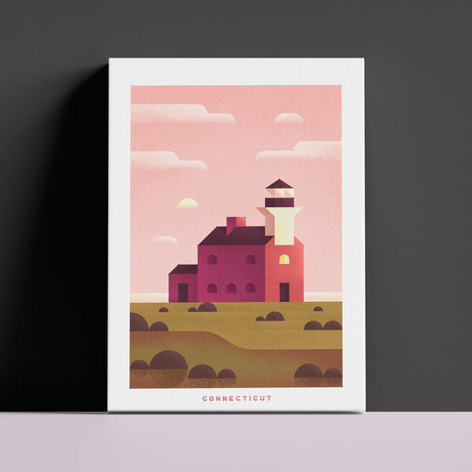 Connecticut Travel Poster Canvas-Canvas-Yesteeyear