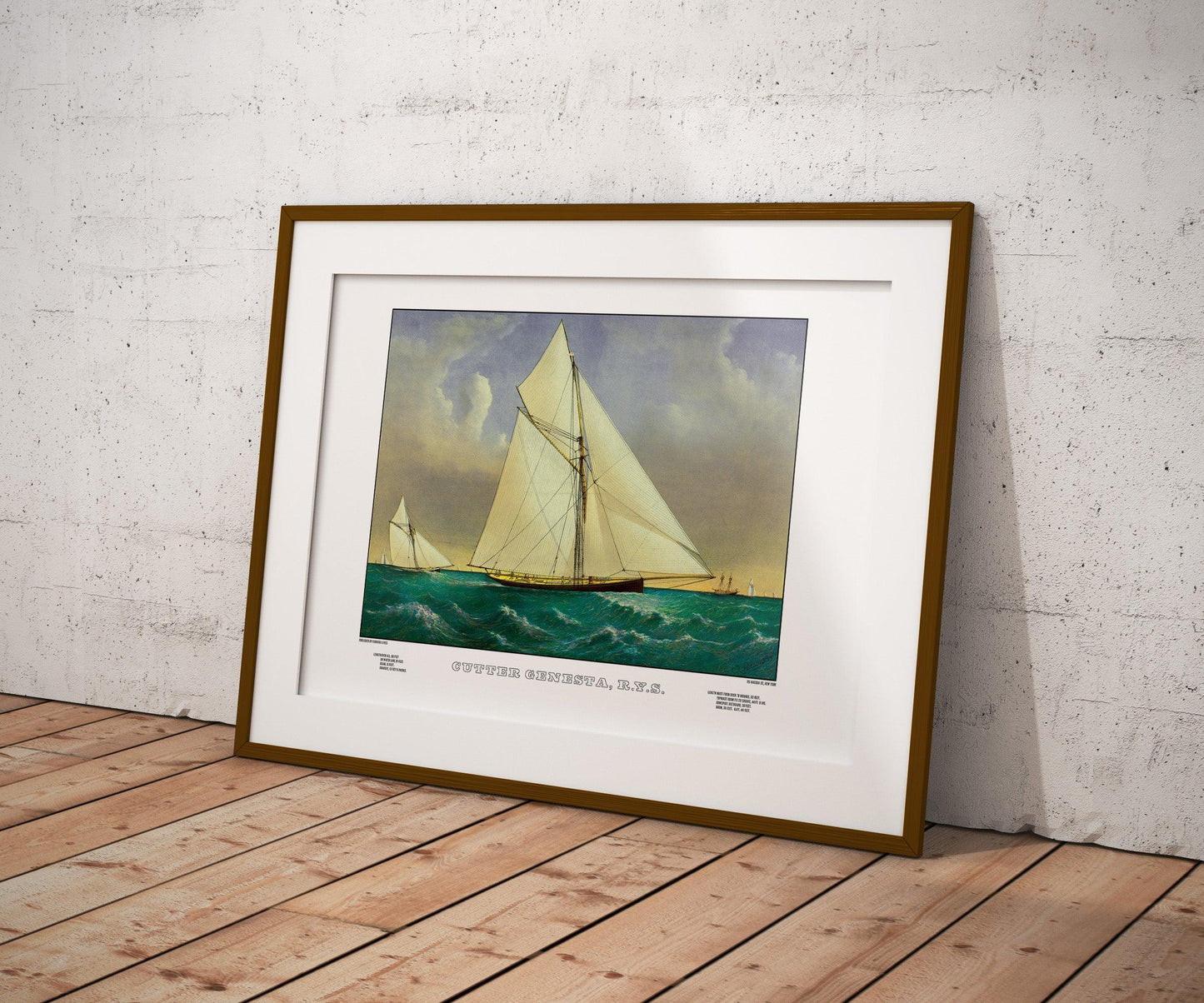 Cutter Gensta Sailboat Poster Vintage Currier & Ives Poster-Poster-Yesteeyear