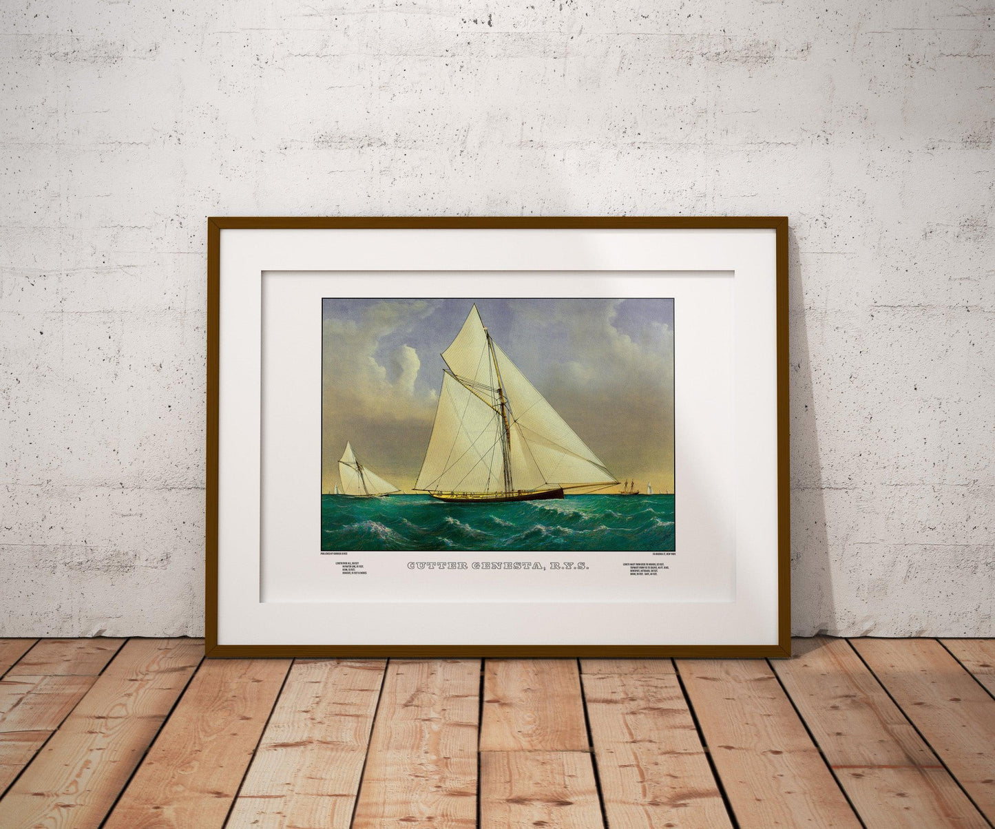 Cutter Gensta Sailboat Poster Vintage Currier & Ives Poster-Poster-Yesteeyear