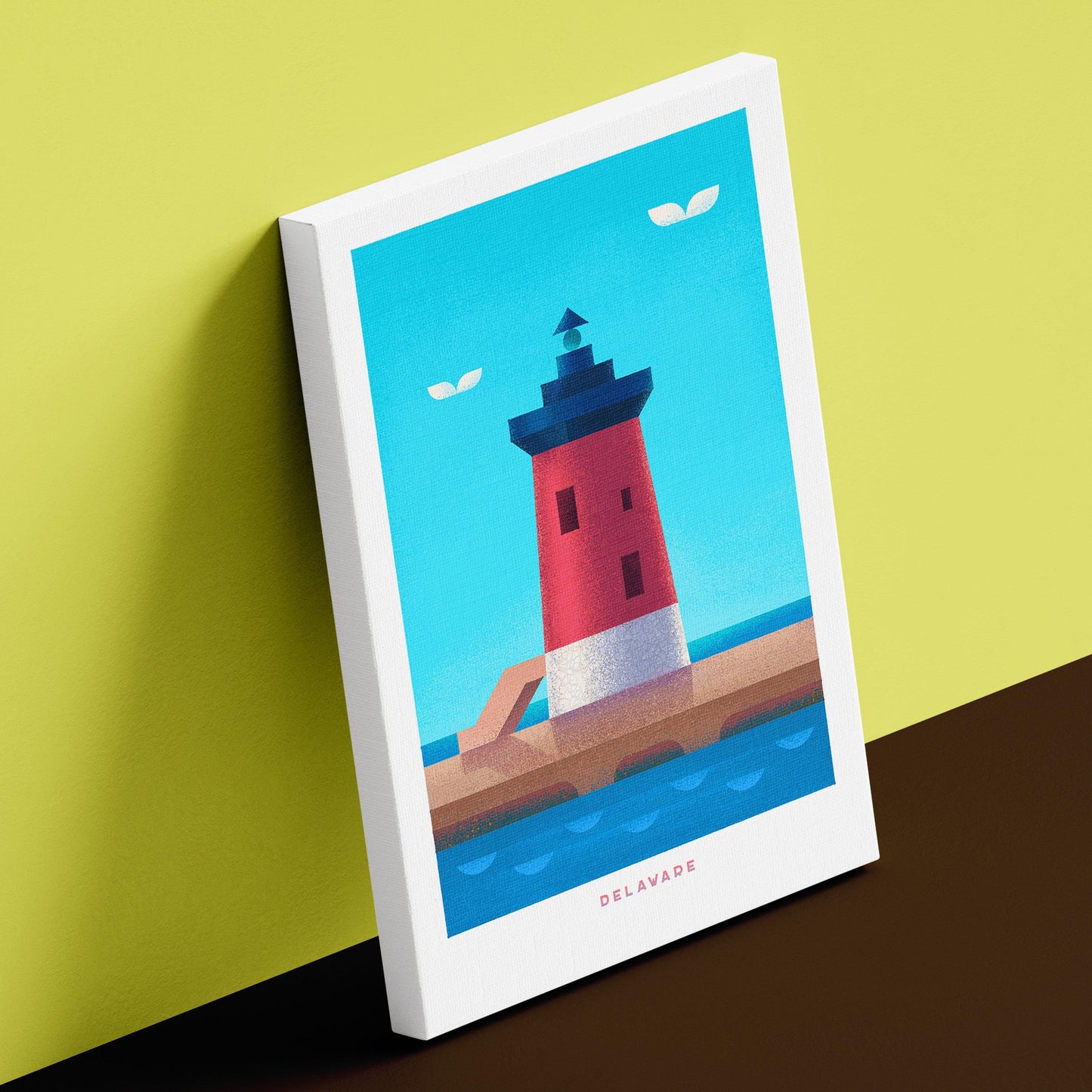 Delaware Travel Poster Canvas-Canvas-Yesteeyear