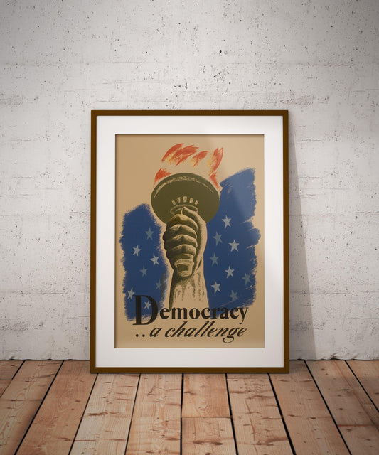Democracy A Struggle WPA Poster Print-Poster-Yesteeyear