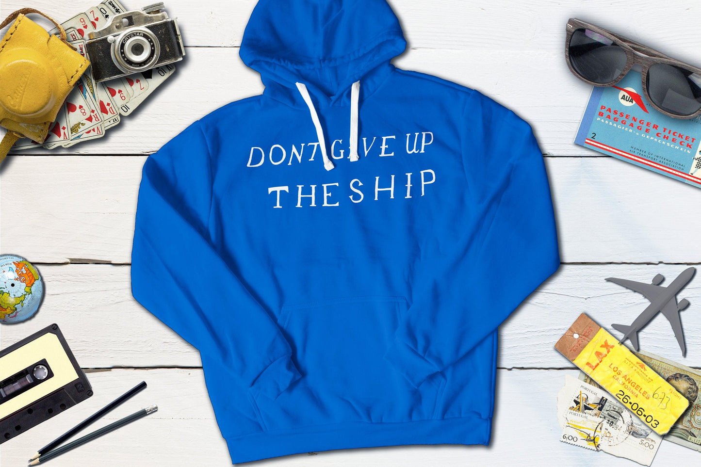 Don't Give Up The Ship Commodore Perry Battle Flag War of 1812-Hooded Sweatshirt-Yesteeyear