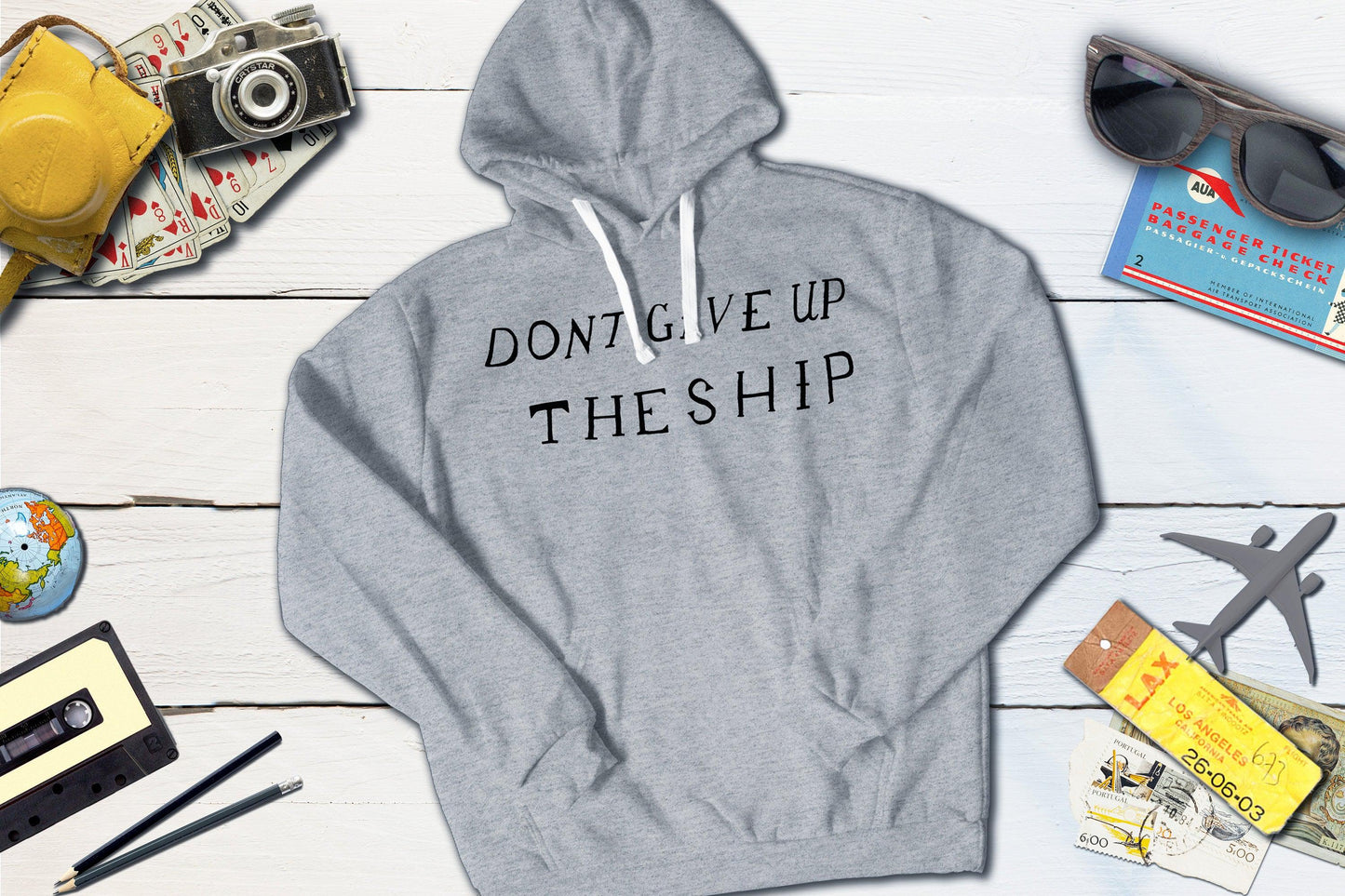 Don't Give Up The Ship Commodore Perry Battle Flag War of 1812-Hooded Sweatshirt-Yesteeyear