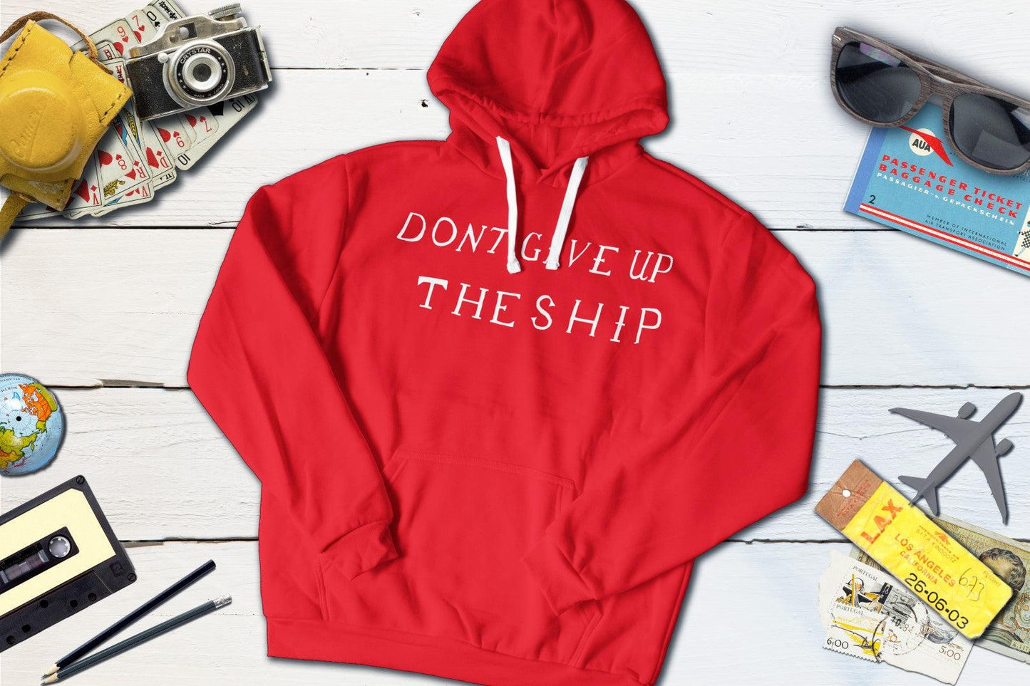 Don't Give Up The Ship Commodore Perry Battle Flag War of 1812-Hooded Sweatshirt-Yesteeyear