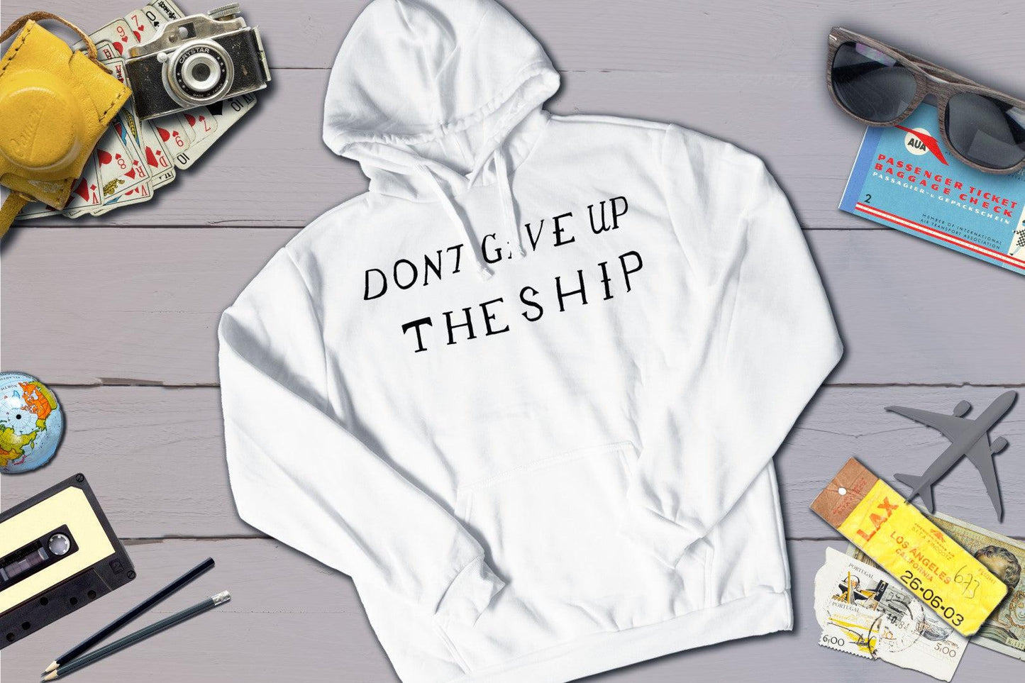 Don't Give Up The Ship Commodore Perry Battle Flag War of 1812-Hooded Sweatshirt-Yesteeyear