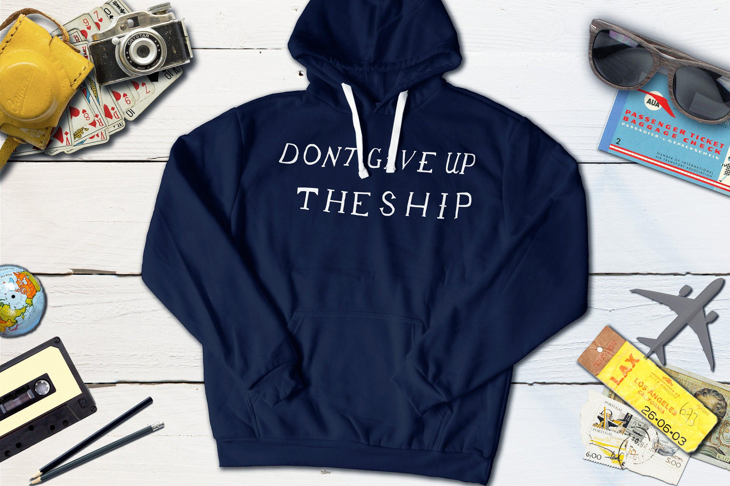 Don't Give Up The Ship Commodore Perry Battle Flag War of 1812-Hooded Sweatshirt-Yesteeyear