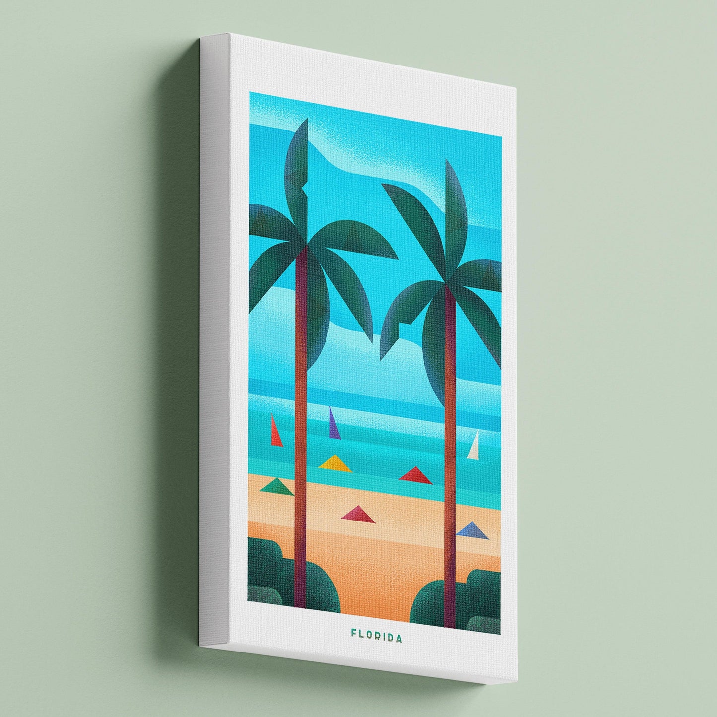 Florida Travel Poster Canvas-Canvas-Yesteeyear
