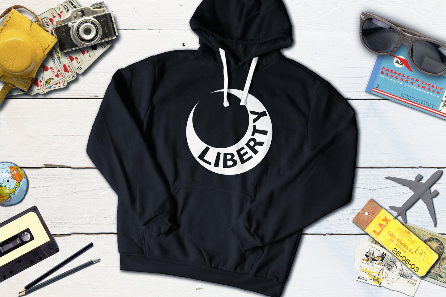 Fort Moultrie Liberty Flag-Hooded Sweatshirt-Yesteeyear