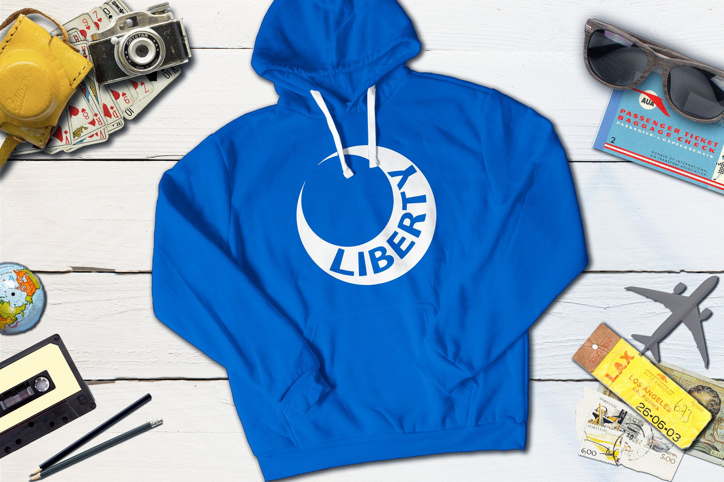 Fort Moultrie Liberty Flag-Hooded Sweatshirt-Yesteeyear