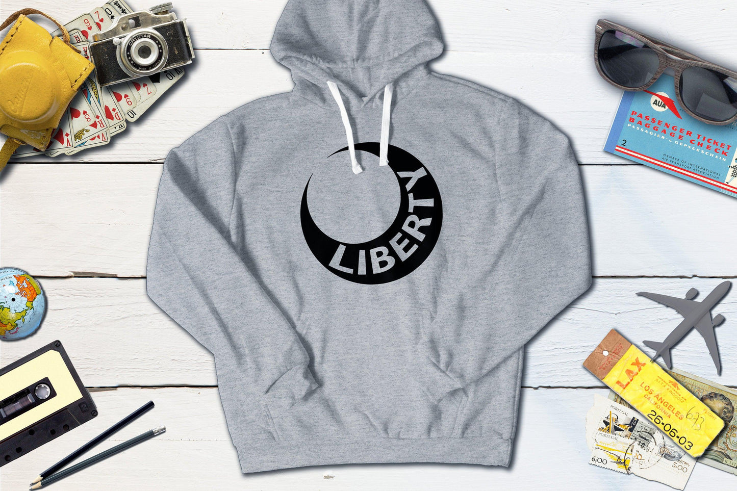 Fort Moultrie Liberty Flag-Hooded Sweatshirt-Yesteeyear