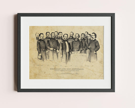 General William Tecumseh Sherman Currier & Ives Poster Print-Poster-Yesteeyear