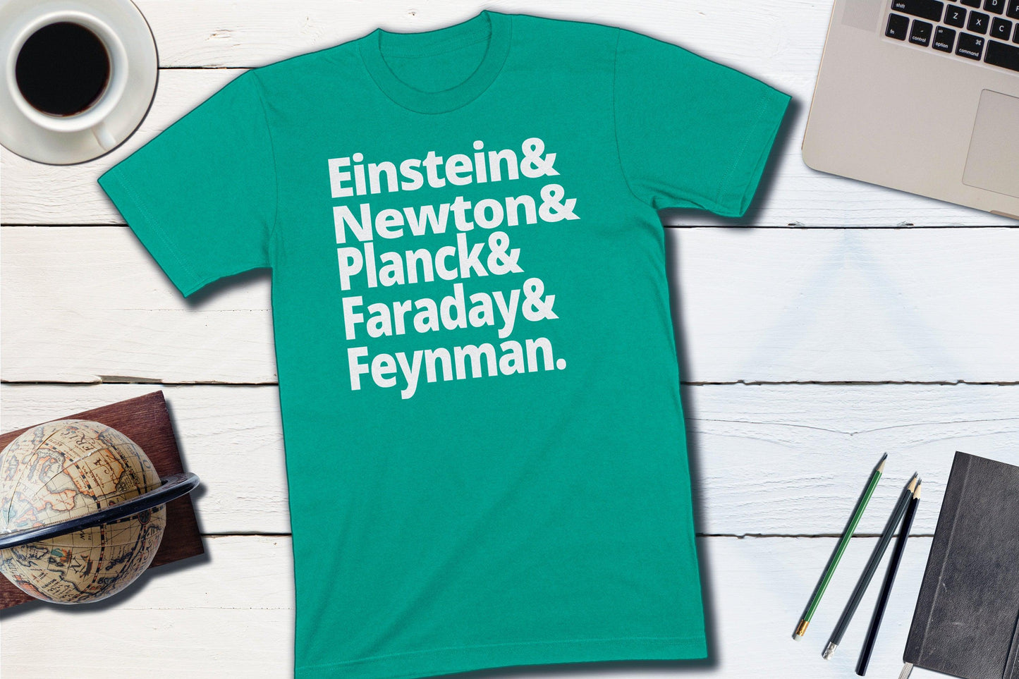 Greatest Physicists in History - Einstein Newton Planck Faraday Feynman-Unisex T-shirt-Yesteeyear