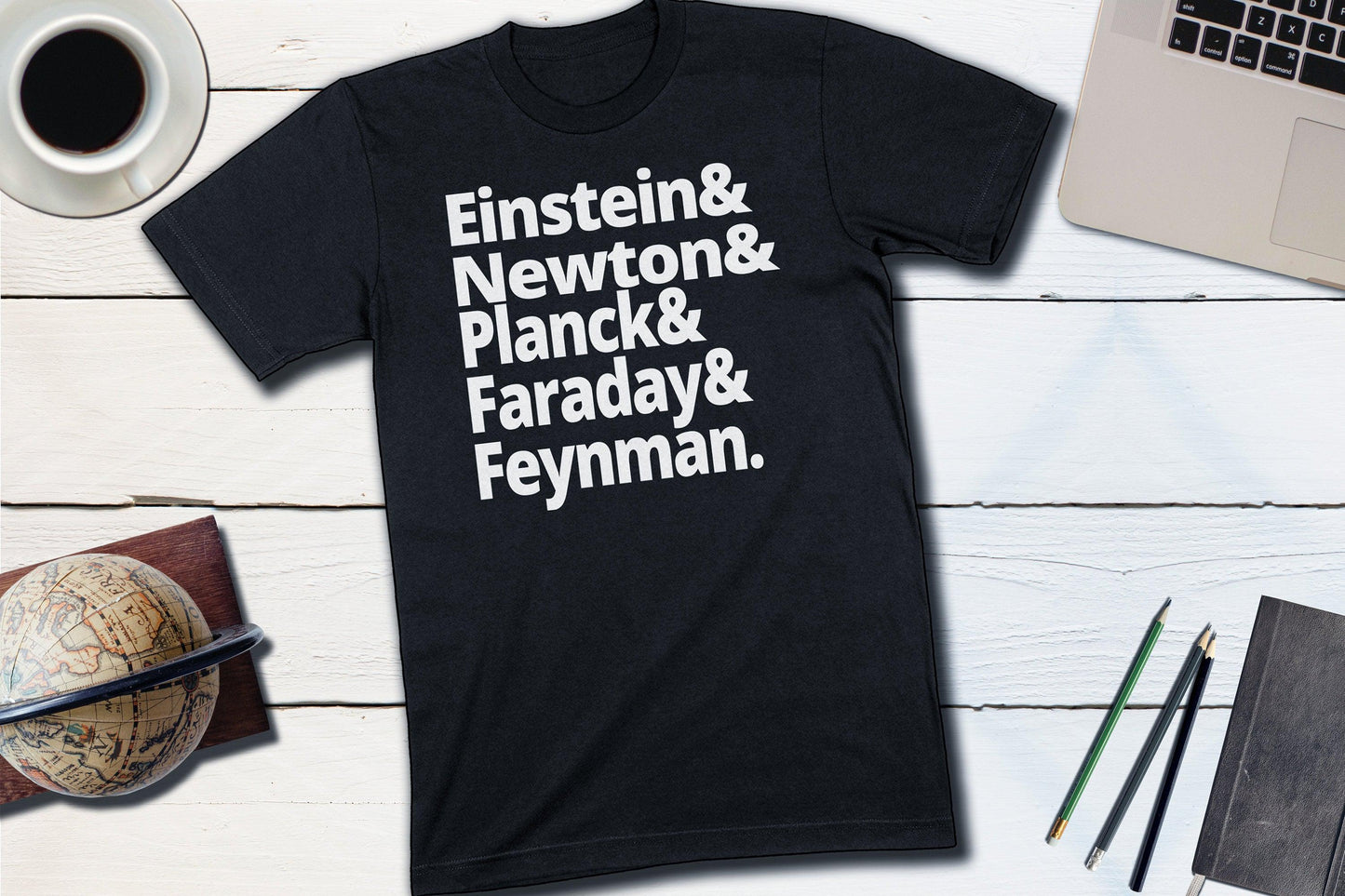 Greatest Physicists in History - Einstein Newton Planck Faraday Feynman-Unisex T-shirt-Yesteeyear