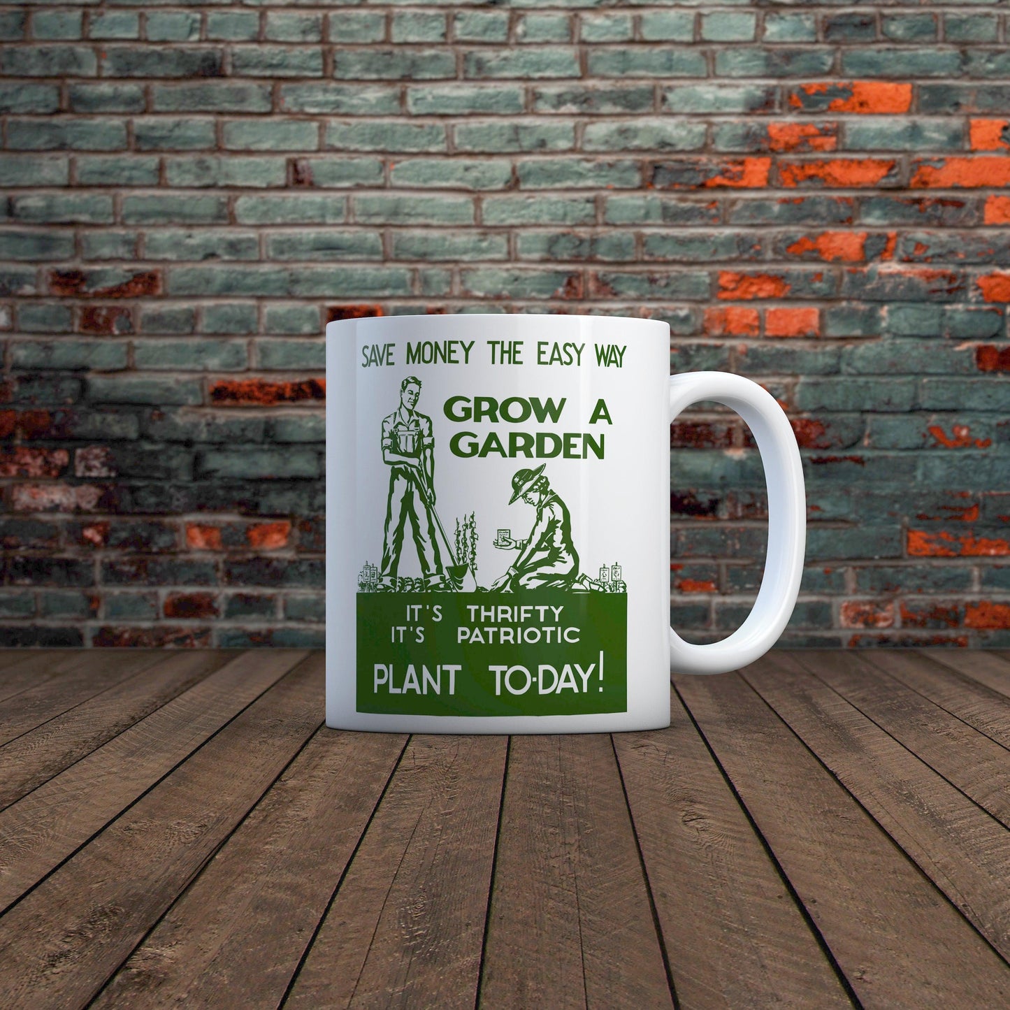 Grow A Garden World War II Patriotic Gardening-Ceramic Coffee Mug-Yesteeyear