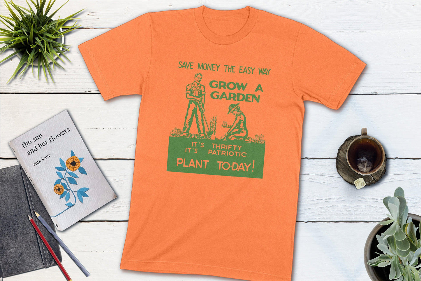 Grow A Garden World War II Vintage Patriotic Gardening-Unisex T-shirt-Yesteeyear
