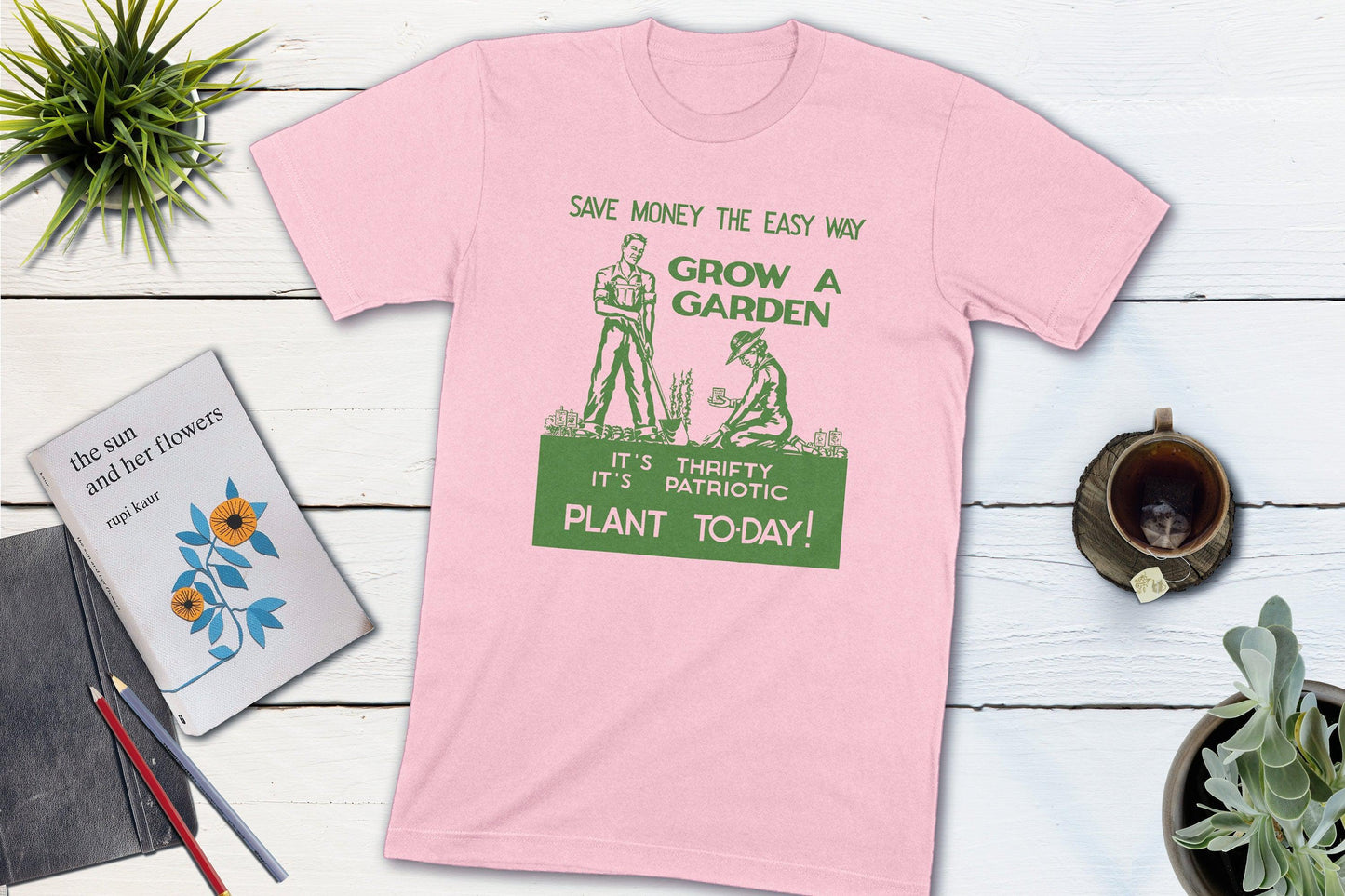 Grow A Garden World War II Vintage Patriotic Gardening-Unisex T-shirt-Yesteeyear