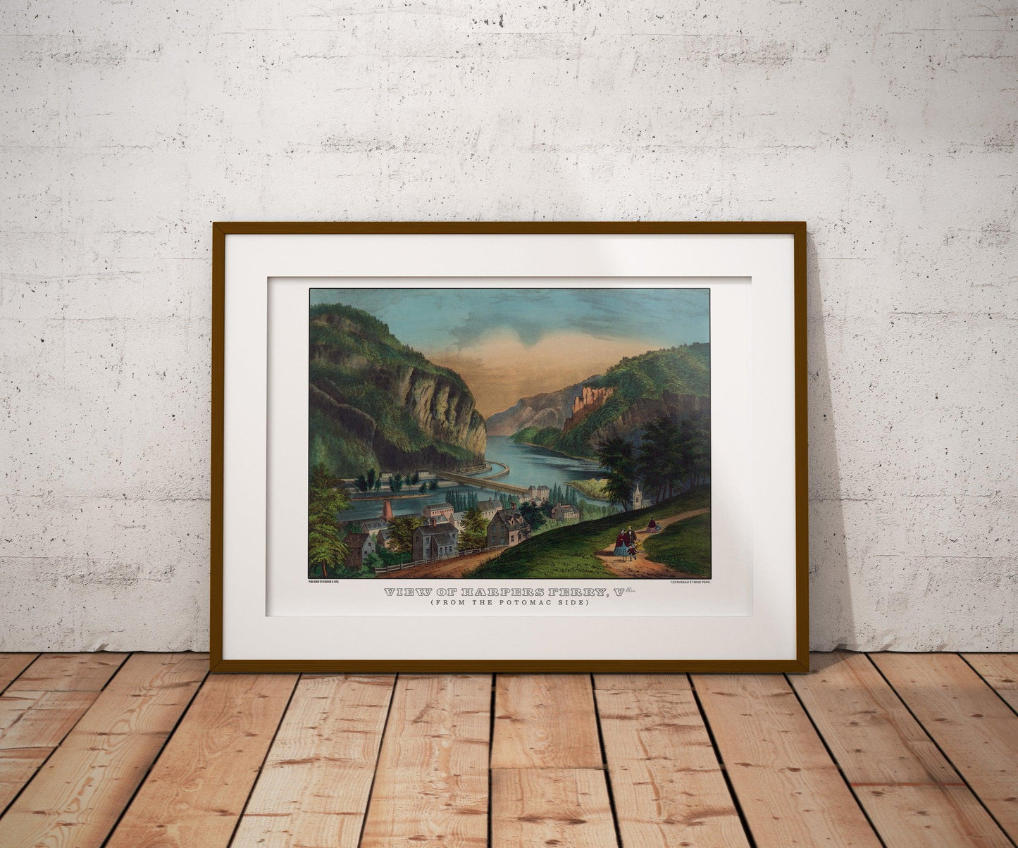 Harpers Ferry West Virginia Currier & Ives Poster Print-Poster-Yesteeyear
