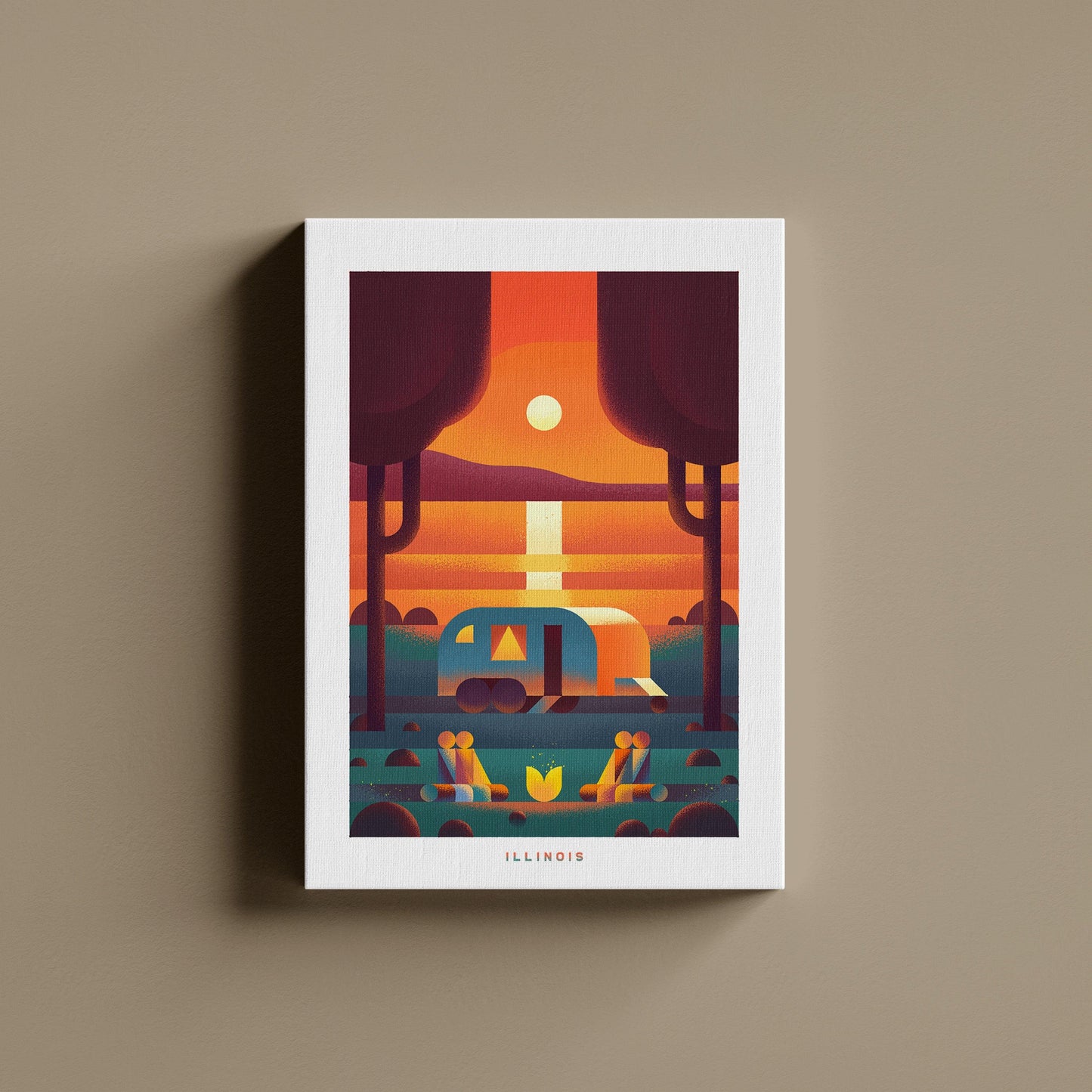 Illinois Travel Poster Canvas-Canvas-Yesteeyear