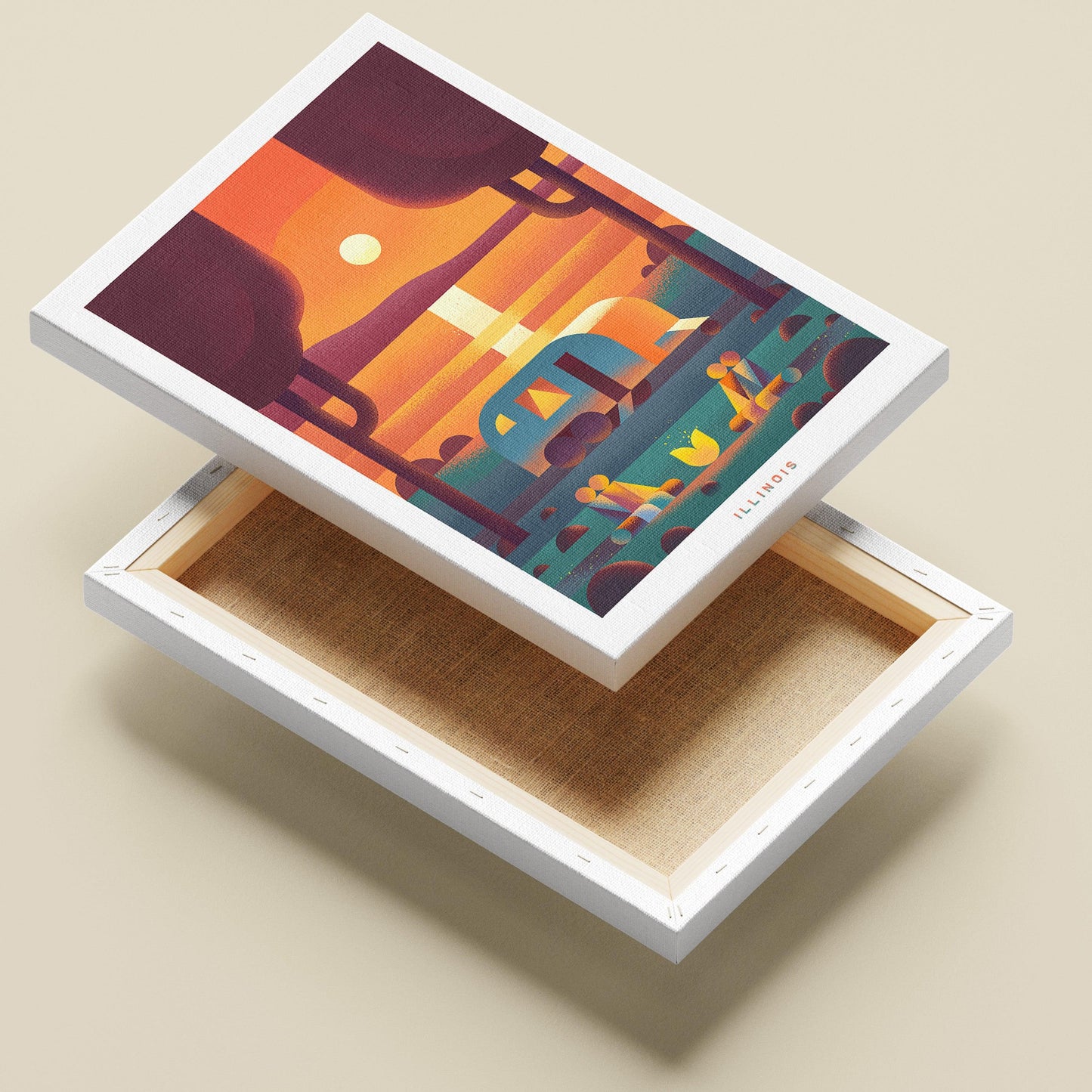 Illinois Travel Poster Canvas-Canvas-Yesteeyear