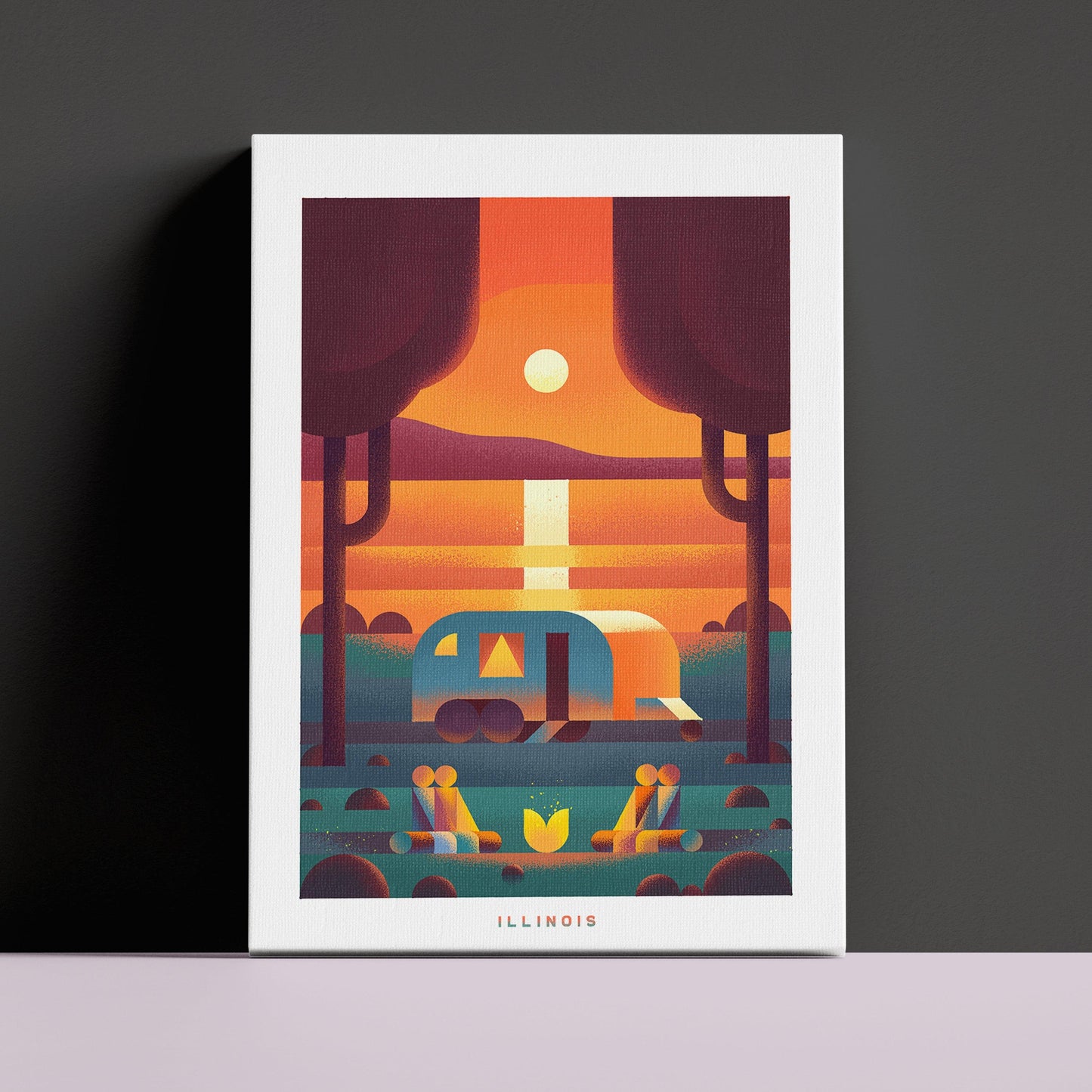 Illinois Travel Poster Canvas-Canvas-Yesteeyear
