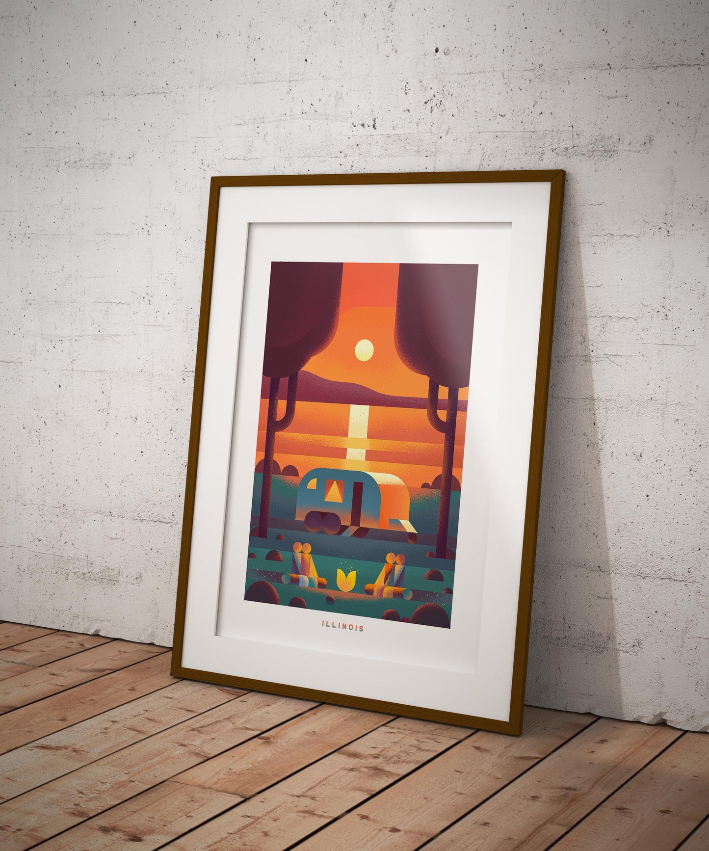 Illinois Travel Poster Print-Poster-Yesteeyear