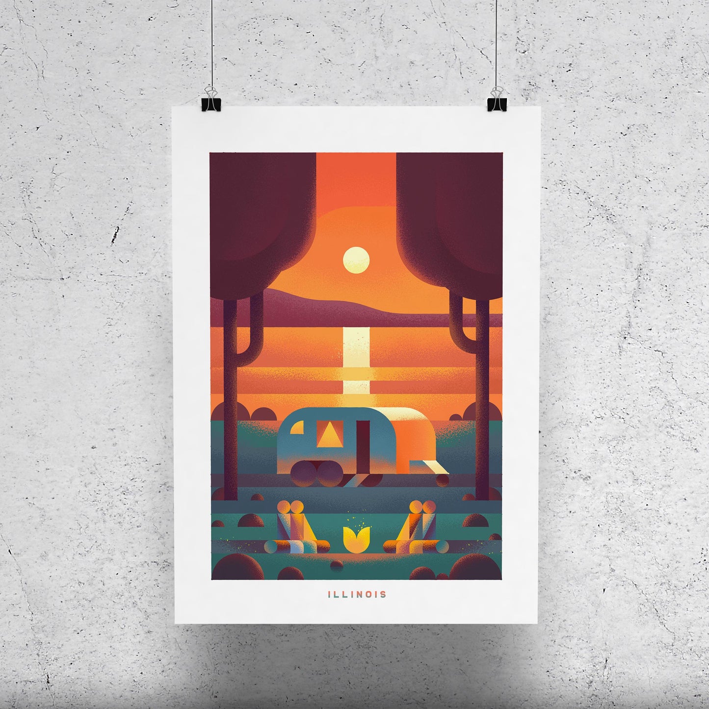 Illinois Travel Poster Print-Poster-Yesteeyear